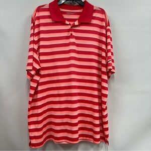 Nike 2xl men’s golf tour performance dri fit collared shirt cherry red striped